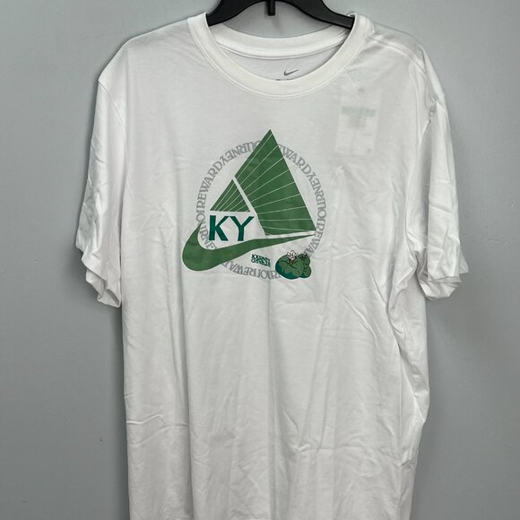 Nike Kyrie White Dri-Fit T-Shirt DR7649-100 Men’s Short Sleeve w/ Green M or XL - Picture 1 of 7